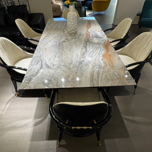 Modern <b>Velvet</b> Restaurant <b>Chairs</b> Midcentury Design Cushioned <b>Black</b> Frame Gold Feet Commercial Dining Furniture Set - Product Image 6