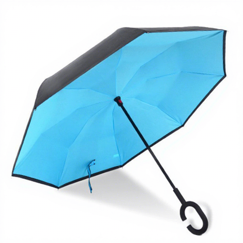 black outside, sky blue inside