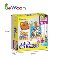 Kit de peinture et de dessin miniature pour enfants SeWooh, licorne, bricolage, studio d'art, toile imprimée, tableau de peinture pour jouet éducatif