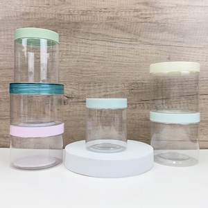 Wholesale Empty Different Capacity 50ML 80ML 100ML 120ML 150ML 200ML 250ML Cosmetic Cream Pet <b>Plastic</b> <b>Jar</b> With PET Blue pink Lid - Product Image 5