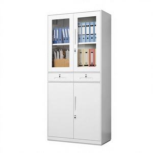 Archivador de Acero Blanco Desmontable de 2 Secciones con 2 Cajones y Estantes Ajustables, Almacenamiento con Cerradura para Archivos y Documentos Financieros - Product Image 1