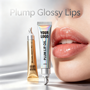Aceite Labial Voluminizador OEM al por Mayor, Tubo Dorado con Punta Metálica, Ácido Hialurónico, Cuidado Labial Nutritivo y Brillante para Reventa - Product Image 1