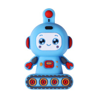 Venta al por mayor Duolang Slib-0155 Abalorios de silicona gruesos con diseño de robot de dibujos animados para bricolaje, accesorios coloridos para la fabricación de joyas infantiles