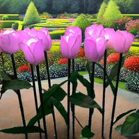 Support de fleurs en plastique LED pour décoration de jardin, parc, intérieur/extérieur, lumière blanche chaude alimentée par courant alternatif IP65 pour la Saint-Valentin
