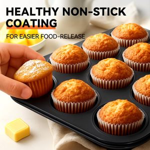 <span class=keywords><strong>JOHO</strong></span> BAKING Juego de Moldes Rectangulares Antiadherentes Desechables de Alta Resistencia para Muffins, 12 y 6 Tazas, Acero al Carbono de 0.5mm de Grosor - Product Image 5