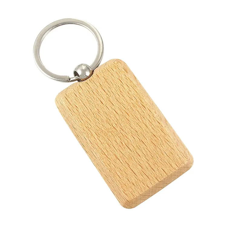 Blanks Handgemaakte Paar Gegraveerde Sleutelhanger Custom Logo Nfc Hout Tag Houten Sleutelhanger Sleutelhangers Met Split Voor Kinderen