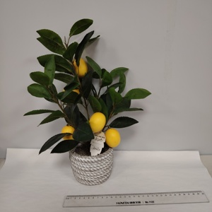 Mini Árbol de Limón Artificial <span class=keywords><strong>en</strong></span> <span class=keywords><strong>Maceta</strong></span> de Cerámica - Linda Planta Cítrica Artificial para Decoración del Hogar, Oficina y Escritorio, Idea de Regalo Perfecta - Product Image 3