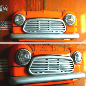 Scultura da Parete 3D Retrò di Cofano <span class=keywords><strong>Auto</strong></span> Classica in Ferro Stile Industriale, Scultura di <span class=keywords><strong>Auto</strong></span> Classica, <span class=keywords><strong>Moto</strong></span>, Jeep per Decorazione Negozi 4S - Product Image 3
