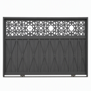 Puerta Corredera de Aluminio para Entrada de Vehículos, Puerta Ornamental de Patio Cortada con Láser, con Recubrimiento en Polvo - Product Image 1