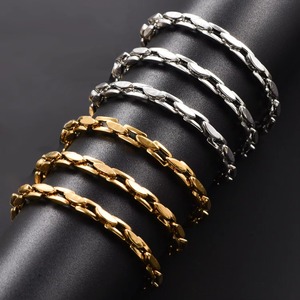 Cadena de pulsera cuadrada vertical de acero inoxidable de 4,2 mm de ancho, resistente al agua y que nunca se desvanece, para hombres y mujeres, joyería de moda. - Product Image 1