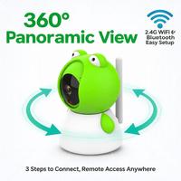 Caméra IP WiFi 3MP Frog, caméra de sécurité sans fil intérieure avec vision nocturne, détection humaine, suivi automatique, surveillance de bébé, d'animaux domestiques et de la maison