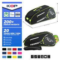 Sac de tennis personnalisé KOP OEM/ODM pour 6 raquettes avec compartiment ventilé pour chaussures et bretelles amovibles
