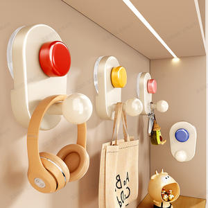 Crochet à ventouse mural rond peint, sans perçage, organisateur de rangement pour salle de bain, placard, clés, sacs, écouteurs - Product Image 1