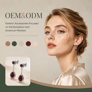 Ear enlace oem odm 925 Sterling Silver Double Garnet <b>Chain</b> Dangle <b>Earrings</b> Custom Wholesale Natural Gemstone Jewelry For Women - Product Image 1