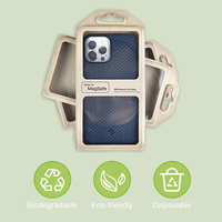 Boîte d'emballage moulée à froid en pâte vierge biodégradable HTA, insert blanc pour étuis de téléphone portable