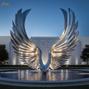 Escultura de Alas de Ángel Abstractas de Metal Moderno, Decoración de Paisaje Exterior para Hoteles, Personalizada - Product Image 1