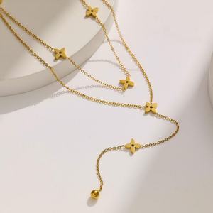 Collar de Oro Antideslustre de Moda, 18K, Acero Inoxidable Real, Joyería Fina, Collares en Capas para Mujer - Product Image 2