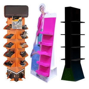 Espositore per <span class=keywords><strong>Scarpe</strong></span> in Cartone Personalizzato, Pieghevole, 5 Ripiani, Espositore da Terra per Negozi al Dettaglio - Product Image 1