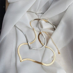 Korean <strong>Fashion</strong> Flat Snake Chain Herringbone Necklace Jewelry Charm Party <strong>Choker</strong> Necklace Party Gift Collares Wholesale - Product Image 5