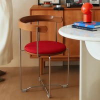 Chaise de salle à manger pliable en bois massif de style Mid-Century, avec dossier, idéale pour petits espaces, modèle rétro très tendance pour café