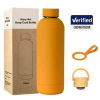 Bouteilles d'eau réutilisables en acier inoxydable à double paroi de 500 ml, vente en gros OEM, avec différentes capacités au choix