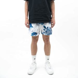 กางเกงขาสั้นเล่นกีฬาสำหรับผู้ชายกางเกงขาสั้นตาข่ายโพลีเอสเตอร์พิมพ์ลายหลากสีดีไซน์บาสเก็ตบอลสไตล์ไฮสตรีท - Product Image 1