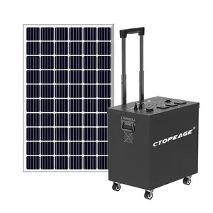 Zonne-Energie Generator Met Trolley En Wielen Outdoor Camping Draagbare Noodcentrale