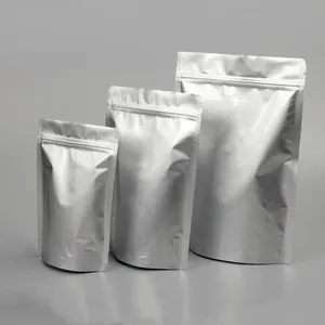 Emballage biodégradable pour fournisseur d'emballages alimentaires sachets debout sac d'emballage en plastique thé imprimé argent bonbons debout pochette