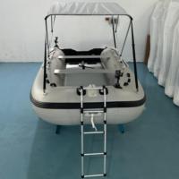 Bateau gonflable de plancher en aluminium de couleur grise de 3.3m 3.6m 3.8m pour 4-6 personnes pour le bateau à rames de voyage de rivière de lac et de mer au large