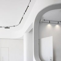 Rail lumineux linéaire courbé et flexible pour plafond commercial, 48V Tuya Zigbee, éclairage sur rail flexible