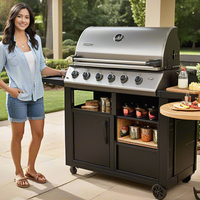 Brûleur en forme de 8 en fonte intégré de qualité professionnelle pour les barbecues au gaz commerciaux des hôtels, assure une distribution de chaleur et une longue durée de vie