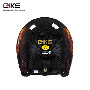 Casco <span class=keywords><strong>Moto</strong></span> Tre Quarti in Fibra di Carbonio Stile Retrò Americano con Visiera Interna Certificato 3C M L XL per Cruiser - Product Image 3