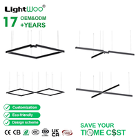 Luminaire linéaire architectural LED en aluminium 1,2 m 2 m 3 m 3CCT 40 W, éclairage suspendu connectable pour salle, bureau, magasin, salle de sport