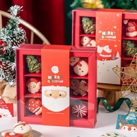 Dossiers carrés de luxe personnalisés en matériaux recyclés écologiques avec gaufrage et fermeture magnétique pour biscuits de Noël, bonbons et sushis