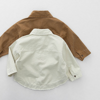 Vente en gros d'automne, t-shirts pour bébés garçons et filles de 1 à 6 ans, hauts pour enfants, manches longues, coton, couleur unie, vêtements pour enfants