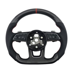 Volante de Cuero y Fibra de Carbono para Audi A3 A4 A5 A6L A8 Q5 Q7 Q8 TT B9, Nuevo Producto - Product Image 1
