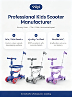Trottinette pliable 4-en-1 pour enfants avec siège et barre de poussée amovibles, design moderne et mignon, 3 roues pour enfants de 1 à 8 ans