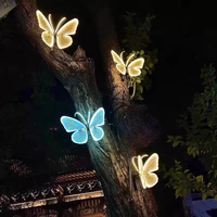 Lumière de Noël LED Papillon Animé JIN PENG 40cm IP65 Étanche avec Ailes Animées pour Décoration Extérieure Centre Commercial Jardin
