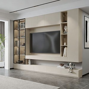 Muebles de <span class=keywords><strong>TV</strong></span> Personalizados, Modernos y Minimalistas, Mueble de Pared para Sala de Estar, Almacenamiento Abierto, para Apartamentos y Villas Europeas, Compatible con <span class=keywords><strong>TV</strong></span> - Product Image 5