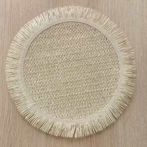 Sous-verre en corde de papier écologique, tapis de table tissé naturel, dessous de plat résistant à la chaleur, réutilisable et biodégradable, vente en gros - Product Image 6