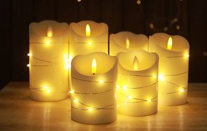 Wholesale Waterproof LED <b>Candles</b> Battery Operated Flameless <b>Pillar</b> Decorative Lights Plastic Resin with Strip - Product Image 2