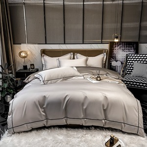 Ensemble <span class=keywords><strong>de</strong></span> housse <span class=keywords><strong>de</strong></span> <span class=keywords><strong>couette</strong></span> <span class=keywords><strong>de</strong></span> luxe <span class=keywords><strong>de</strong></span> haute qualité, 60 fils, <span class=keywords><strong>coton</strong></span> à fibres longues, 100% <span class=keywords><strong>coton</strong></span>, ensemble <span class=keywords><strong>de</strong></span> literie <span class=keywords><strong>de</strong></span> luxe <span class=keywords><strong>de</strong></span> couleur unie - Product Image 2