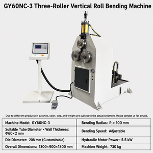 Hydraulic Profile Bending Machine 3 <b>Roller</b> Tube Rolling Machine for Greenhouse Pipe and Steel Framing - Product Image 2