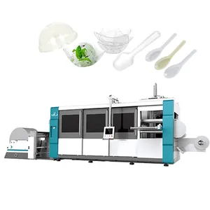 Multi-station Plastic Lids Thermoforming Machine Disposable Mini Spoons Trays Making Machine