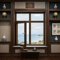 Ventanas de Aluminio y Madera con Triple Acristalamiento de la Serie Elite para el Vestíbulo de un Gran Hotel