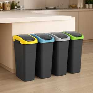 Contenitore in Plastica da 25 Litri con Coperchio a Battente, Contenitore Modulare per Raccolta Rifiuti, Uso in Cucina e Bagno - Product Image 6