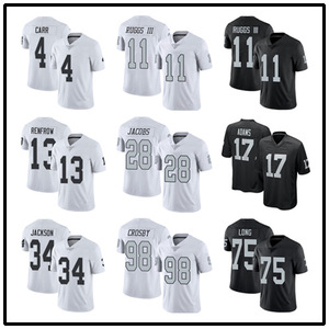 Bordado Personalizado al por Mayor de los Raiders de Las Vegas # 4 # 34 # Camiseta de Fútbol 98, Malla de Poliéster, Unisex, para Adultos, Venta al Por Mayor, Manga Corta, USA 2026 - Product Image 1
