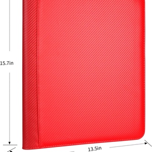 Durable Customized 9-Pocket Trading <b>Card</b> <b>Binder</b> with Zipper Black PU Leather Cover PP Inner Pages for <b>Card</b> Storage - Product Image 5