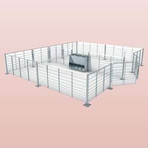 Cage d'engraissement pour porcelets neuve et durable en acier galvanisé à chaud, garantie 1 an, modèle HENGYIN HY-fatten, ensemble complet, vente en gros - Product Image 3