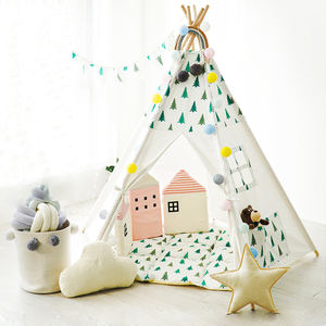 Brightbebe sport jouet enfants coton toile <span class=keywords><strong>tipi</strong></span> tente doux enfants maison château avec tapis pour <span class=keywords><strong>chambre</strong></span> de bébé - Product Image 2